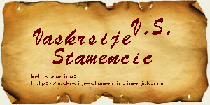 Vaskrsije Stamenčić vizit kartica